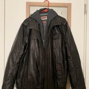 Levi's Men's Dark Brown Leather Field Jacket